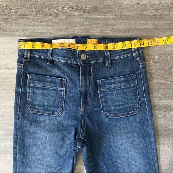 Anthropologie Pilcro Flare Jeans 28 Waist Dark Wash Flattering Bohemian - Picture 7 of 12